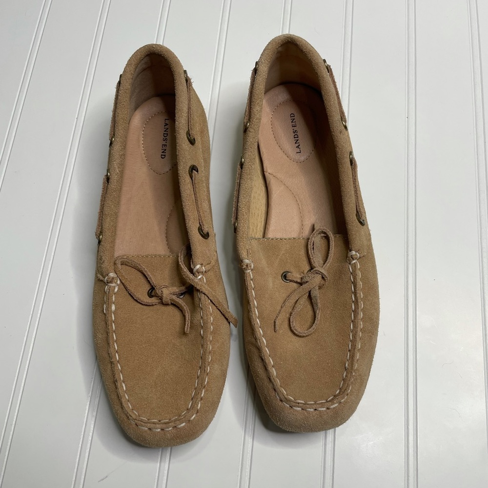 Lands End Shoes Womens 7 b slip on moccasins
